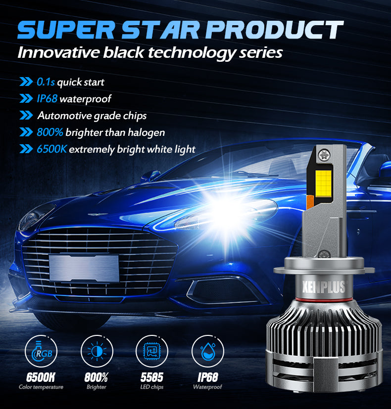 XENPLUS U160 320W 50000LM 6500K Four Copper Tubes for LED Light Car LED Headlight H7 Others Car Light Accessories