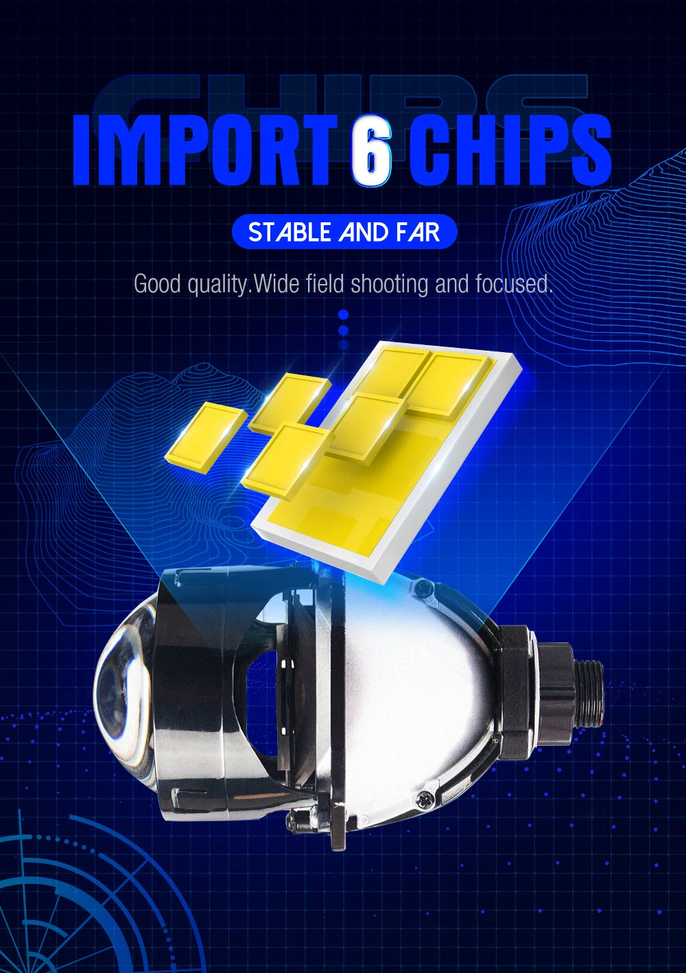 XENPLUS LP23 2.5 INCH 110W RHD/LHD 12V 10000LM 6000K IP68 H4 Led Light Car Led Headlight Bulb Led Projector Lens
