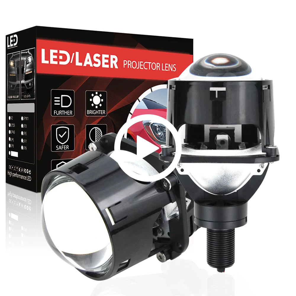 Xenplus Wholesale LP44 6000K 12v Bi LED Laser Projector 2.5 Inch Double Laser H4 H7 Rhd Lhd Laser Bi Led Projector for Car Auto