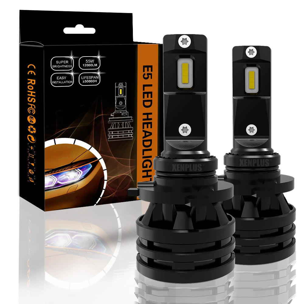 Xenplus Factory Wholesale High Power 60W 12V 16000Lumen Auto Bulb E5 H4 H7 H11 H13 9004 9005 9006 9012 Car Led Headlight