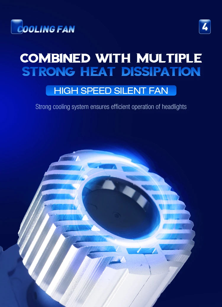 Xenplus P19 Super Bright Mini Canbus H4 Led Car Headlight Bulbs 70W 6000k Lens Auto Lamp H4 High Low Beam for Cars Motorcycle