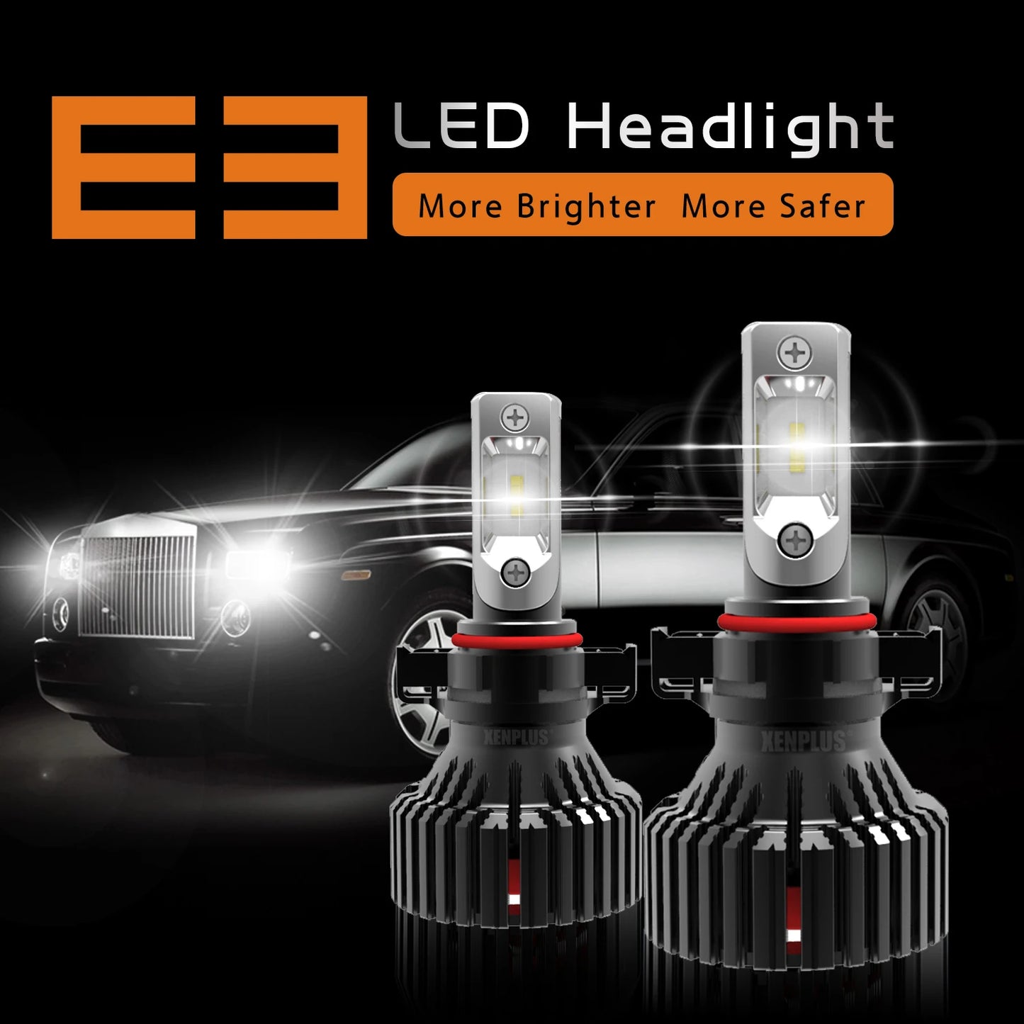 Xenplus NEW E3 H7 12V 60W 16000LM 6500K IP65 ZES Chip Single Beam Motorcycle Light Fog Light Car Led Headlight Bulbs