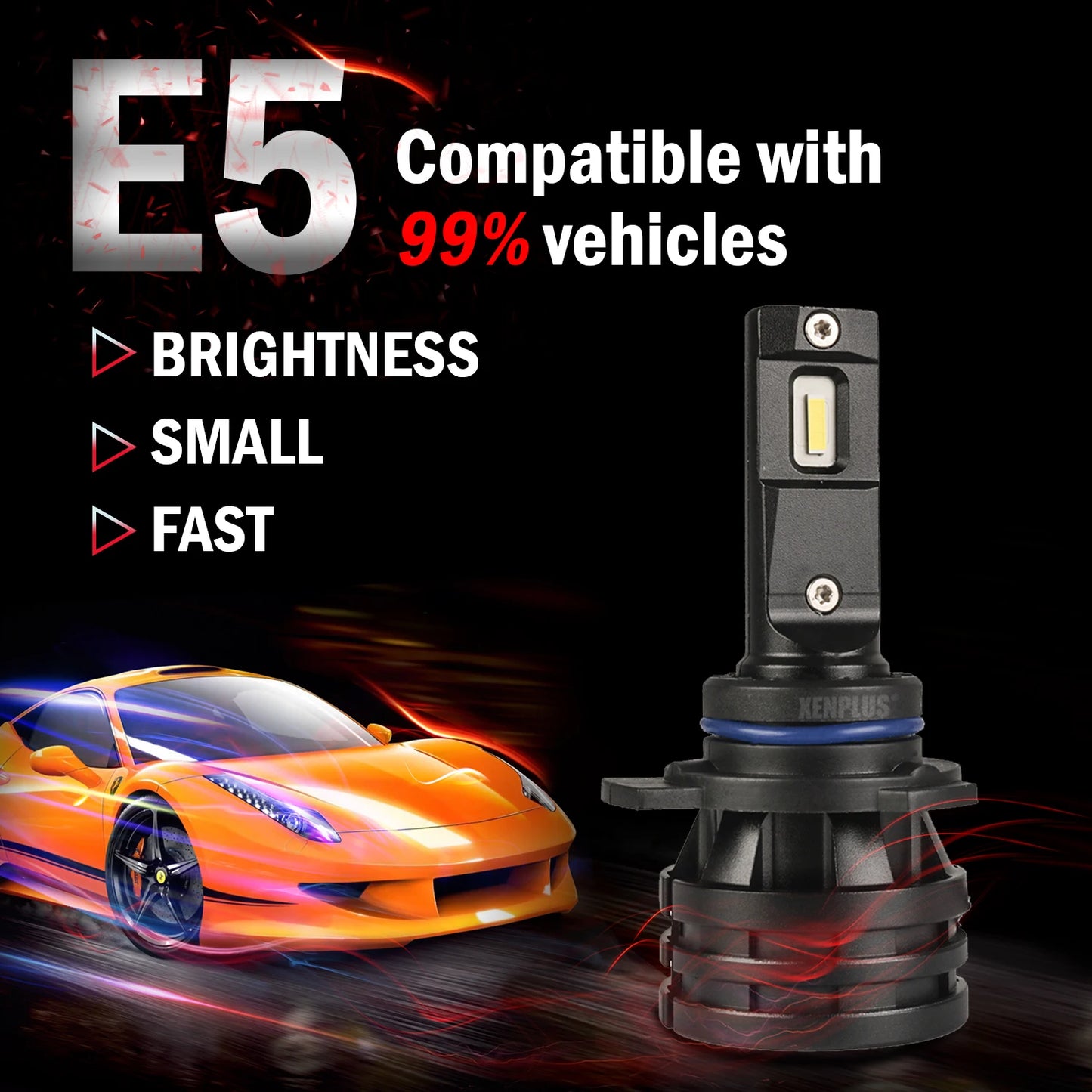 Xenplus Factory Wholesale High Power 60W 12V 16000Lumen Auto Bulb E5 H4 H7 H11 H13 9004 9005 9006 9012 Car Led Headlight