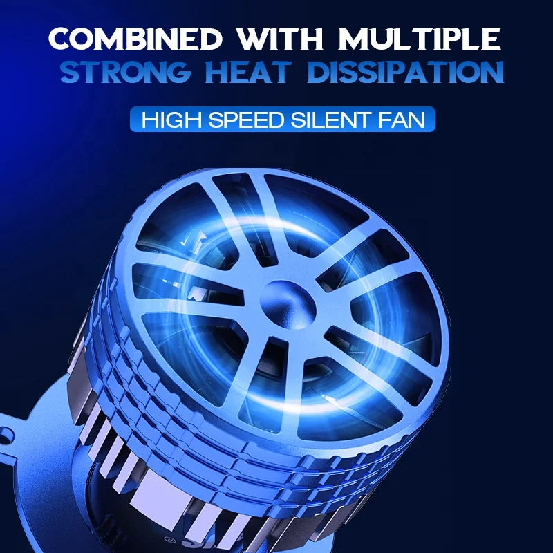 XENPLUS Super Bright P17 H4 130W LED Headlights 40000LM 6500K White IP68 Waterproof Car Projector Kit with Mini Lens