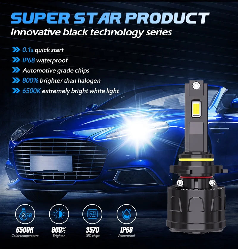 XENPLUS High Power CA4 170W 45000LM 6500K H1 H4 H7 H11 H13 9004 9005 9006 9007 9012 LED Headlights H7 Headlight Bulb