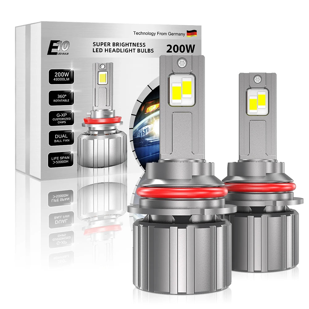 XENPLUS E10 200W 48000LM 6500K Auto H1 H3 H4 H7 H8 H11 H13 9005 9006 Motorcycle Light Fog Light Car Led Headlight Bulbs