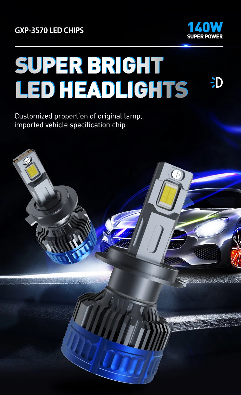 XENPLUS Wholesale Price 360 Degree 140W NEW F66 H1 H3 H4 H7 H11 Led H13 9004 9005 9006 9007 9012 48000LM 6000K