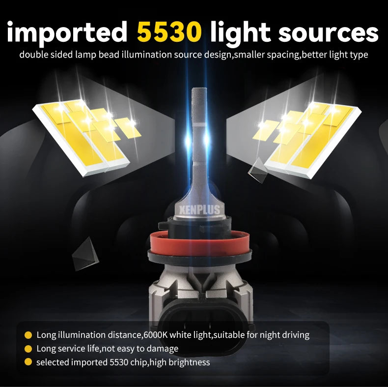 Xenplus 880 Led Fog Light Bulb H1 H7 H8 HB4 H13 Led Headlight 6000K Waterproof 50W 360-degree Led Car Headlight