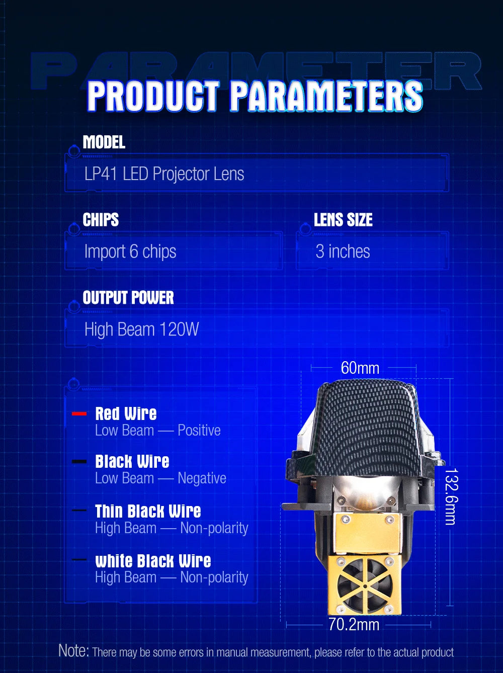 140W 6000K 3 Inch Lens Easy Install Strong Stability Increases Original Car Lighting Brightness 3 Times 4-5 Lanes Light Width