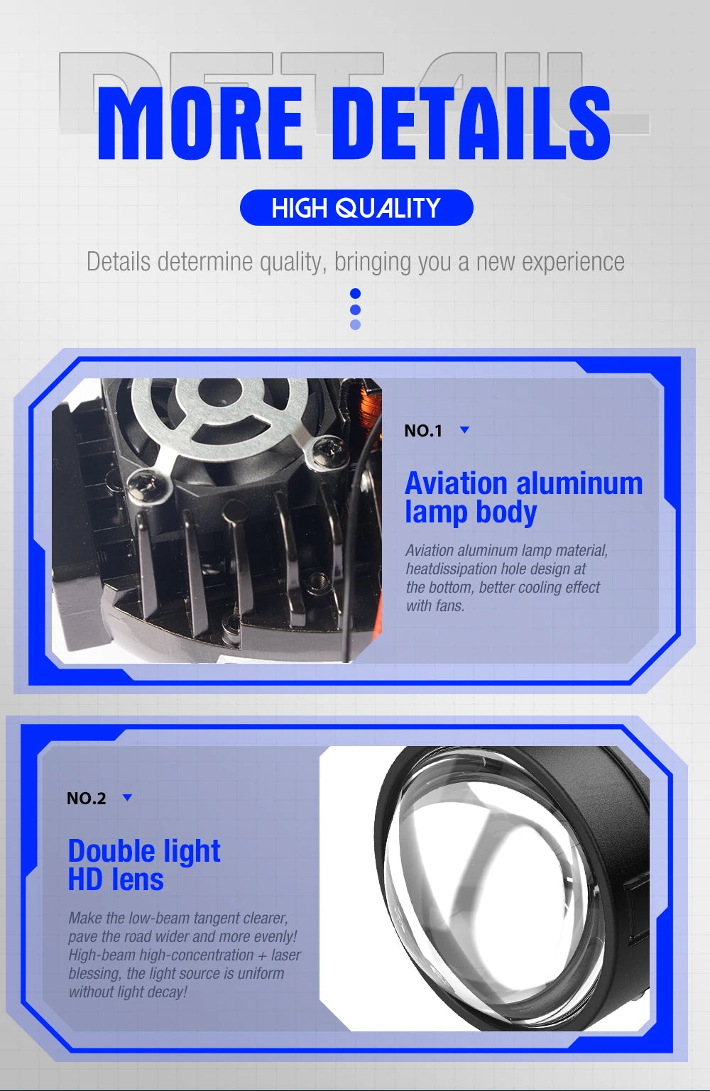 XENPLUS LP23 2.5 INCH 110W RHD/LHD 12V 10000LM 6000K IP68 H4 Led Light Car Led Headlight Bulb Led Projector Lens
