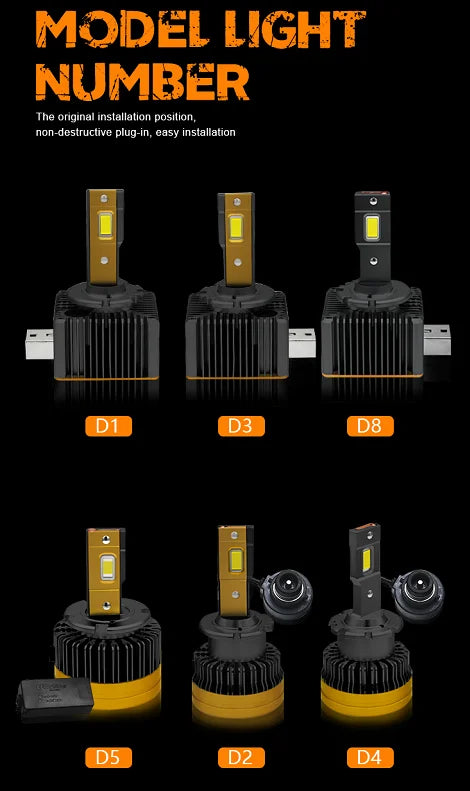 2025 Newest DA3 HID Headlight Bulb D1S D2S D3S D4S D5S D8S White Brightness Auto Led Headlight Bulbs