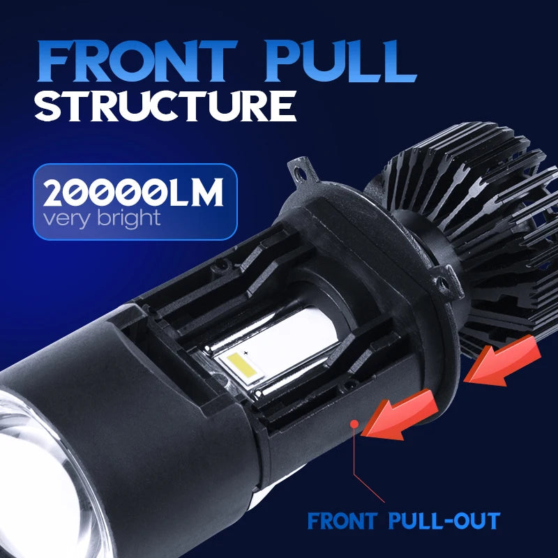 Xenplus Mini Projector Lens Headlight Retrofit Kit 20,000Lm Extremely Bright 6000K White for H4 Led Headlight Bulbs
