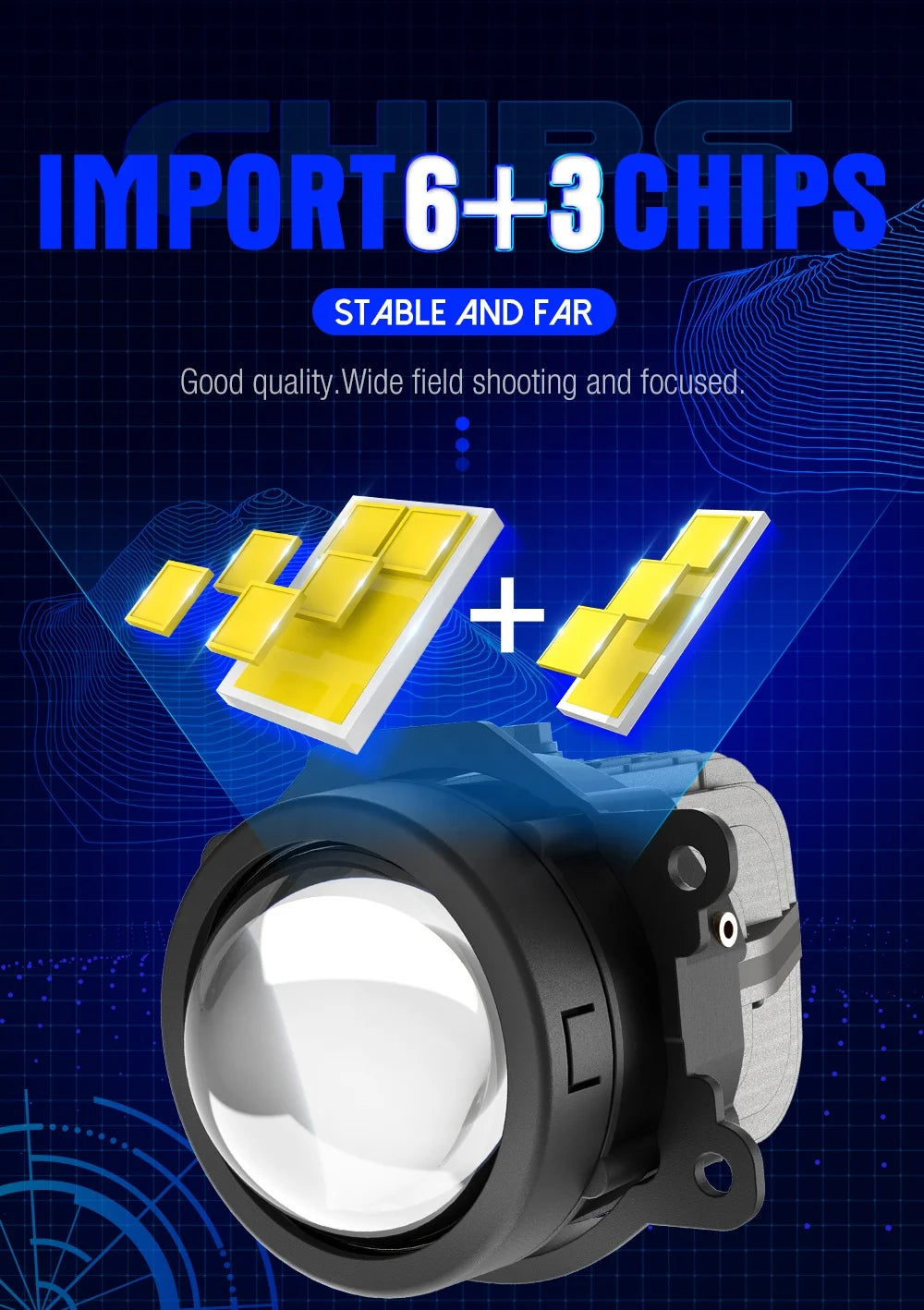 XENPLUS LED Lens LF5 3 INCH 12V 110W 30000LM 6000K IP68 Bi LED Projector Lens 3.0 Lens