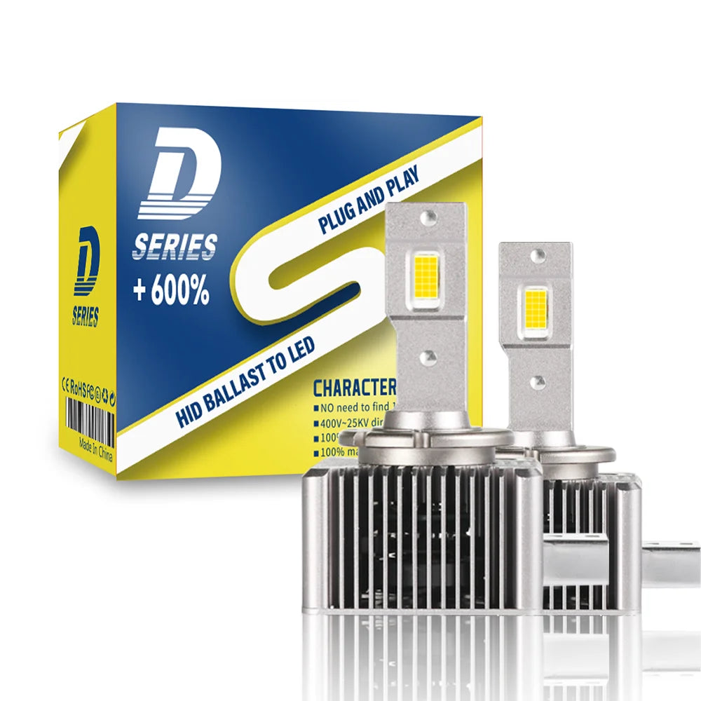 Xenplus Newest DA1 D4S D4R Upgrade 600% Bright 35W Led Headlights Conversion Kit Plug and Play To Original HID Ballast