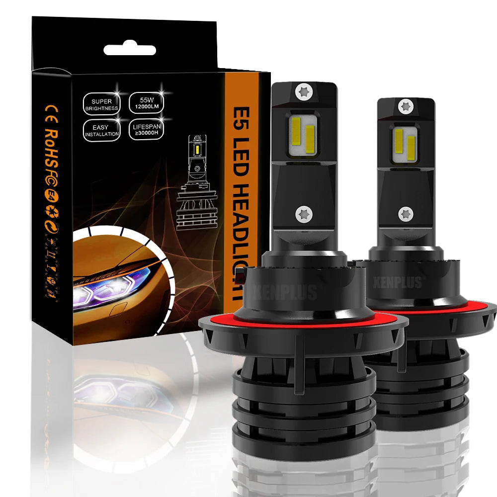Xenplus Factory Wholesale High Power 60W 12V 16000Lumen Auto Bulb E5 H4 H7 H11 H13 9004 9005 9006 9012 Car Led Headlight