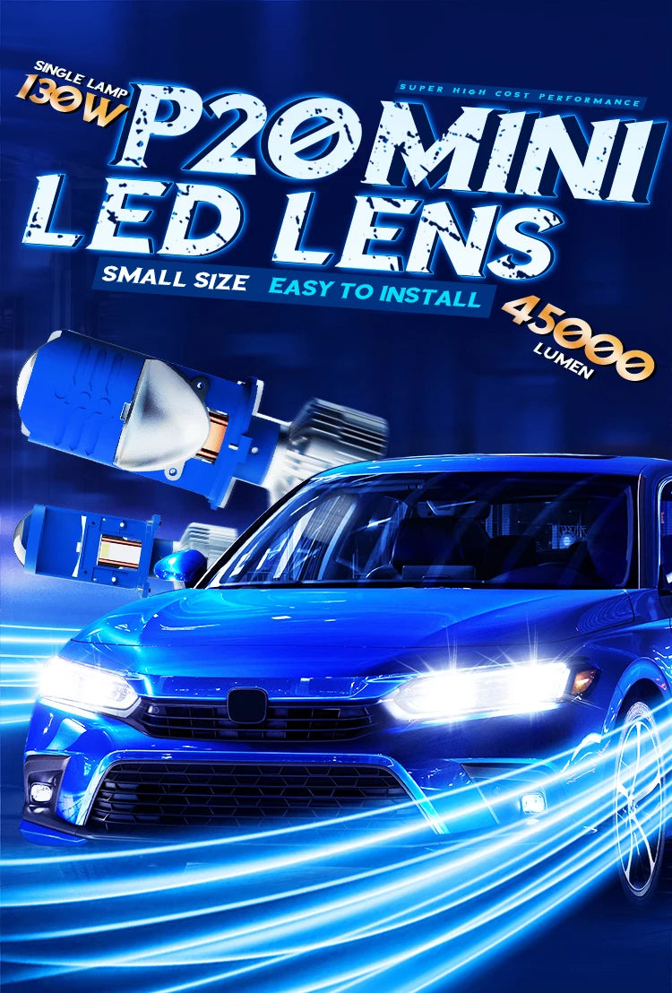 Xenplus Wholesale Price Newest Led Headlight Mini Projector Lens H4 Led Headlight Bulbs 130W 45000lm Bi Car Led Projector Lens
