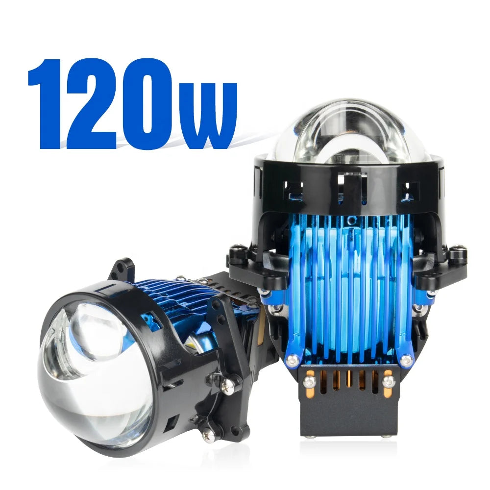 Xenplus LP32 RHD/LHD Bi LED Projector Lens 120W 40000LM White Fog Light 90W Laser Logo 6500K 12V Headlamp with Aluminum Material
