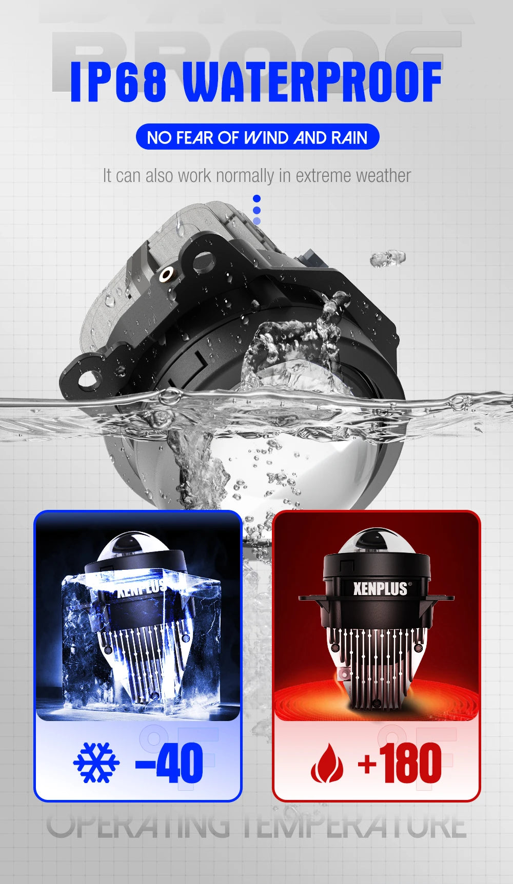 XENPLUS LED Lens LF5 3 INCH 12V 110W 30000LM 6000K IP68 Bi LED Projector Lens 3.0 Lens