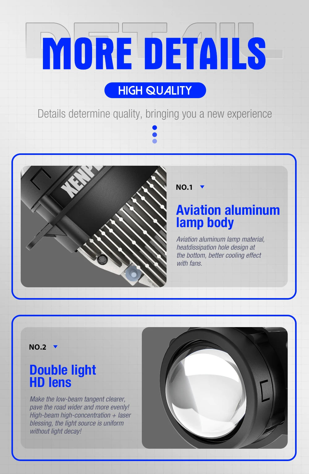 XENPLUS LED Lens LF5 3 INCH 12V 110W 30000LM 6000K IP68 Bi LED Projector Lens 3.0 Lens
