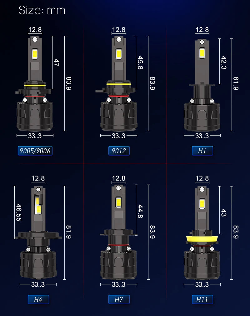 XENPLUS High Power CA4 170W 45000LM 6500K H1 H4 H7 H11 H13 9004 9005 9006 9007 9012 LED Headlights H7 Headlight Bulb