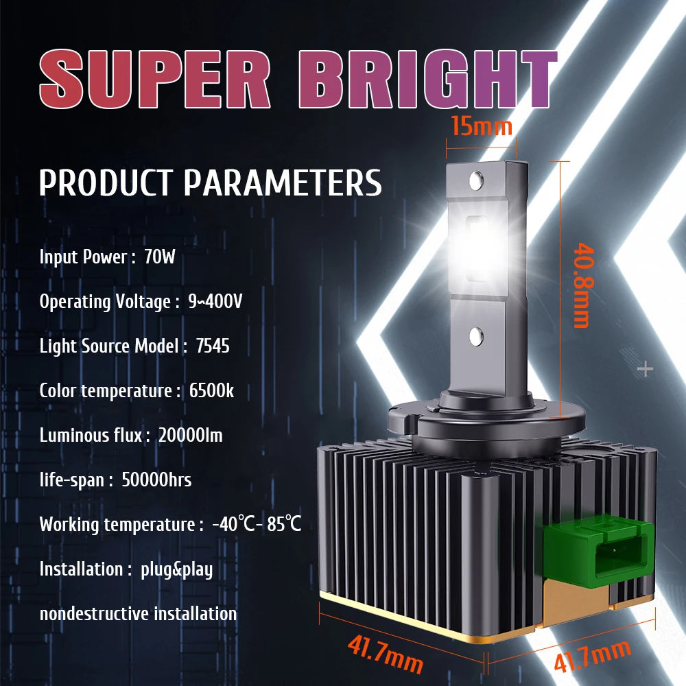 Xenplus DA6 D1S LED 20000Lm 6500K 15 Chips Halogen & Xenon Headlights Car Led Headlight Bulb