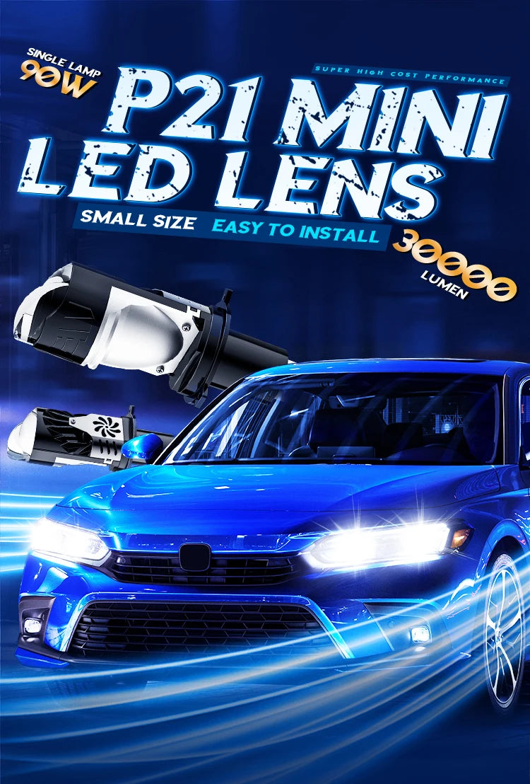 New Arrival 12v 90w Mini Matrix Led Motorbike Light H4 P21 Plug & Play H4 Led Headlight Bulb for Motorcycle Car Led Projector