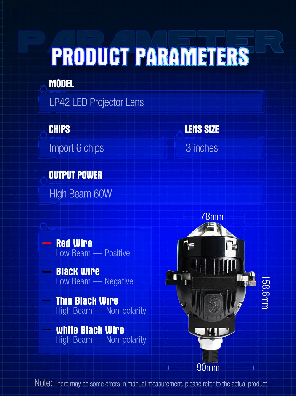 Xenplus New LP42 Wholesale Lossless Installation 3 Inch 12v 6000k 13000lm Bi Led Projector Lens 3.0 Car Projector Headlight