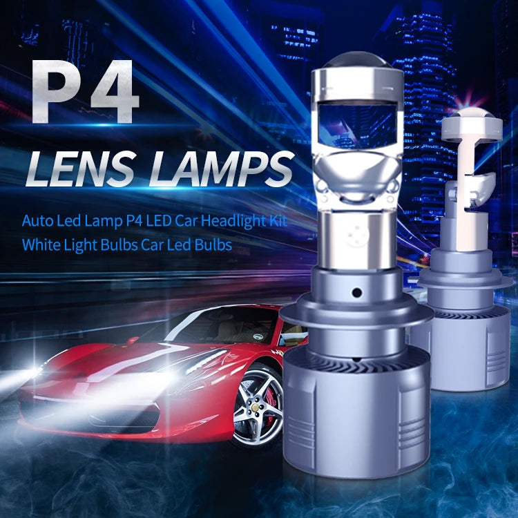 Xenplus Hight Quality P4 6500K 12V 24V H4/H7/H11/9005/9006 Mini Projector Lens 56W Laser Led Projector Headlights for Car