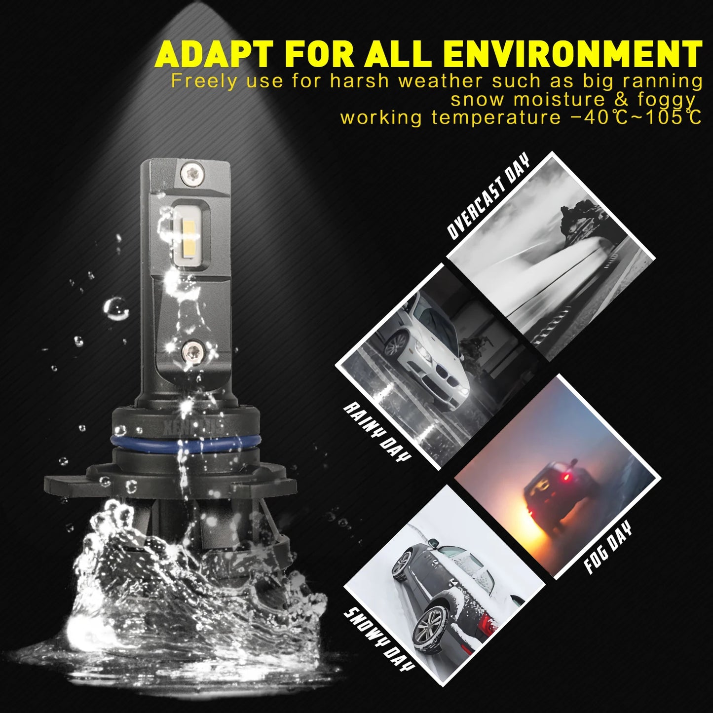 Xenplus Factory Wholesale High Power 60W 12V 16000Lumen Auto Bulb E5 H4 H7 H11 H13 9004 9005 9006 9012 Car Led Headlight