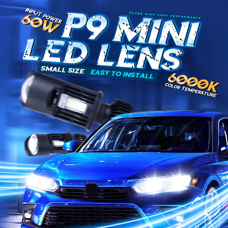 Xenplus Mini Projector Lens Headlight Retrofit Kit 20,000Lm Extremely Bright 6000K White for H4 Led Headlight Bulbs