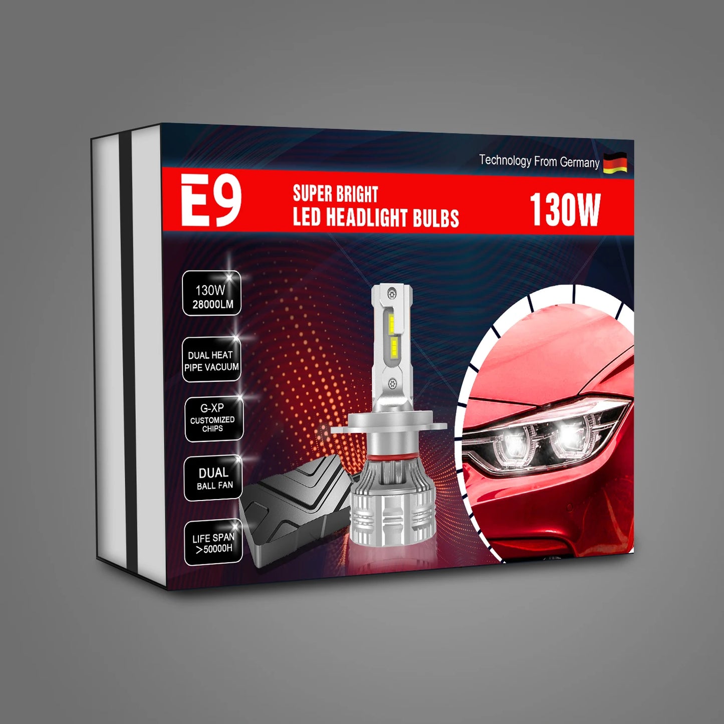 Newest E9 130W 28000LM H7 Led H1 9004 9007 H4 H11 9005 9006 9012 9007 H13 Canbus Motorcycle Light Car LED Headlight Bulbs