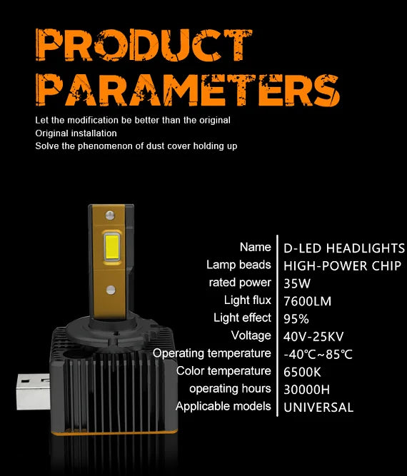 2025 Newest DA3 HID Headlight Bulb D1S D2S D3S D4S D5S D8S White Brightness Auto Led Headlight Bulbs