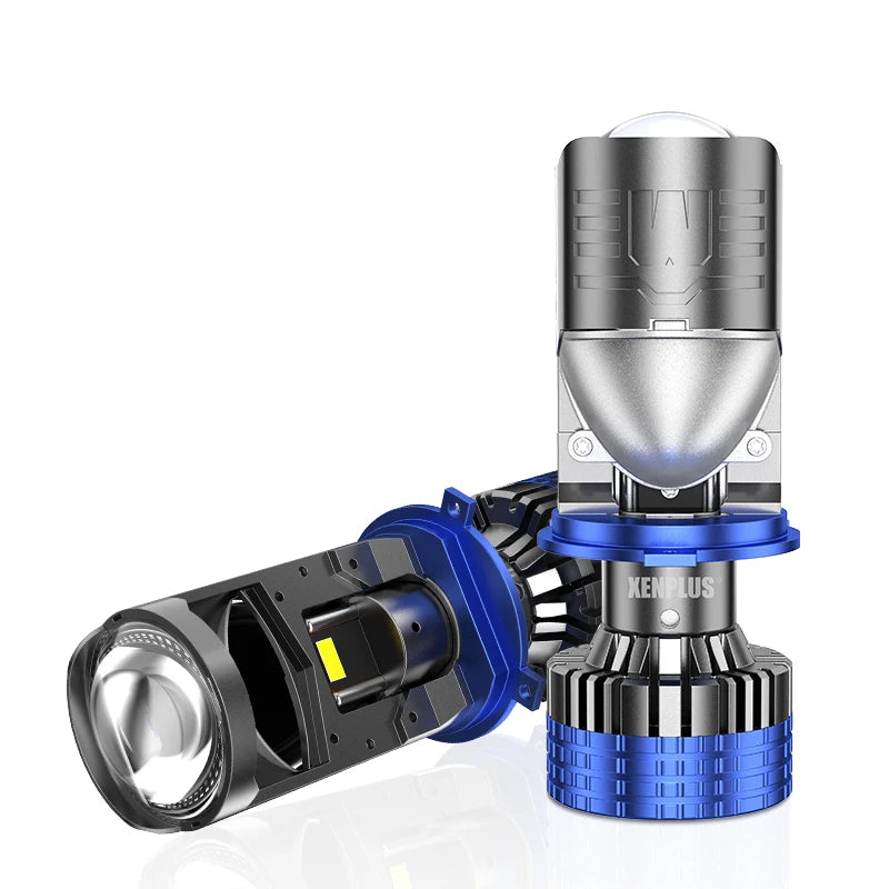 XENPLUS Super Bright P17 H4 130W LED Headlights 40000LM 6500K White IP68 Waterproof Car Projector Kit with Mini Lens