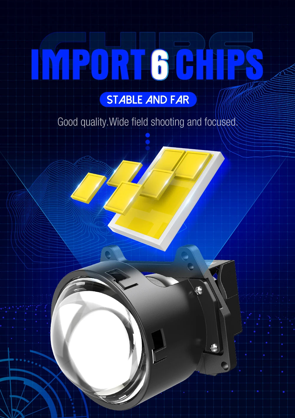 Manufacturer Xenplus LP26 130W 3 INCH 30000LM IP68 RHD/LHD 12V 6000K Car Fog Light H4 Mini LED Projector Lens