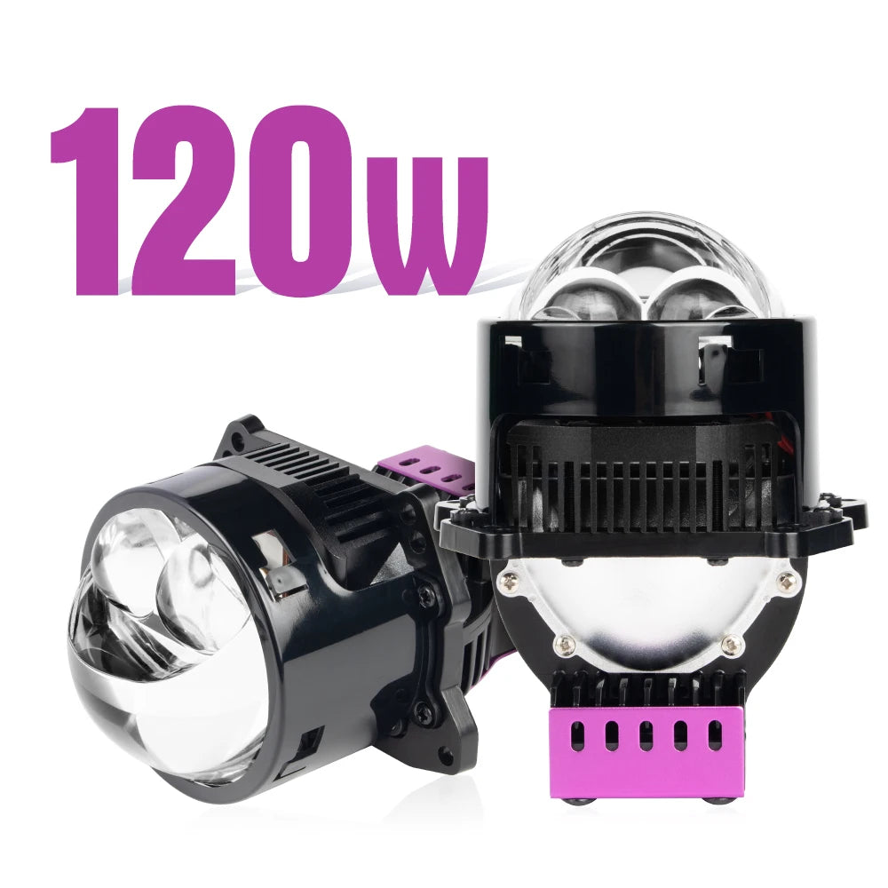 New Arrival LP38 6500K 60000LM 3 Inch Non Destructive Dual Lamp Cup Highlight Strobe Lens Bi LED Laser Projector Bulbs