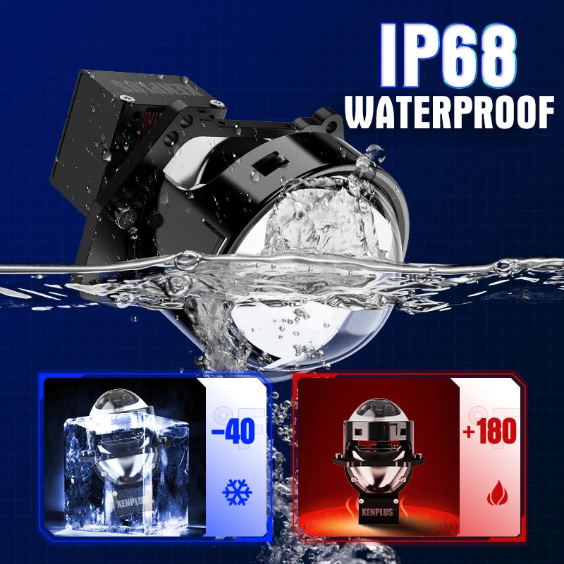 XENPLUS LP37 180W 50000LM 6500K IP68 Waterproof High Power Strobe 3 Inch Led Projector Lens