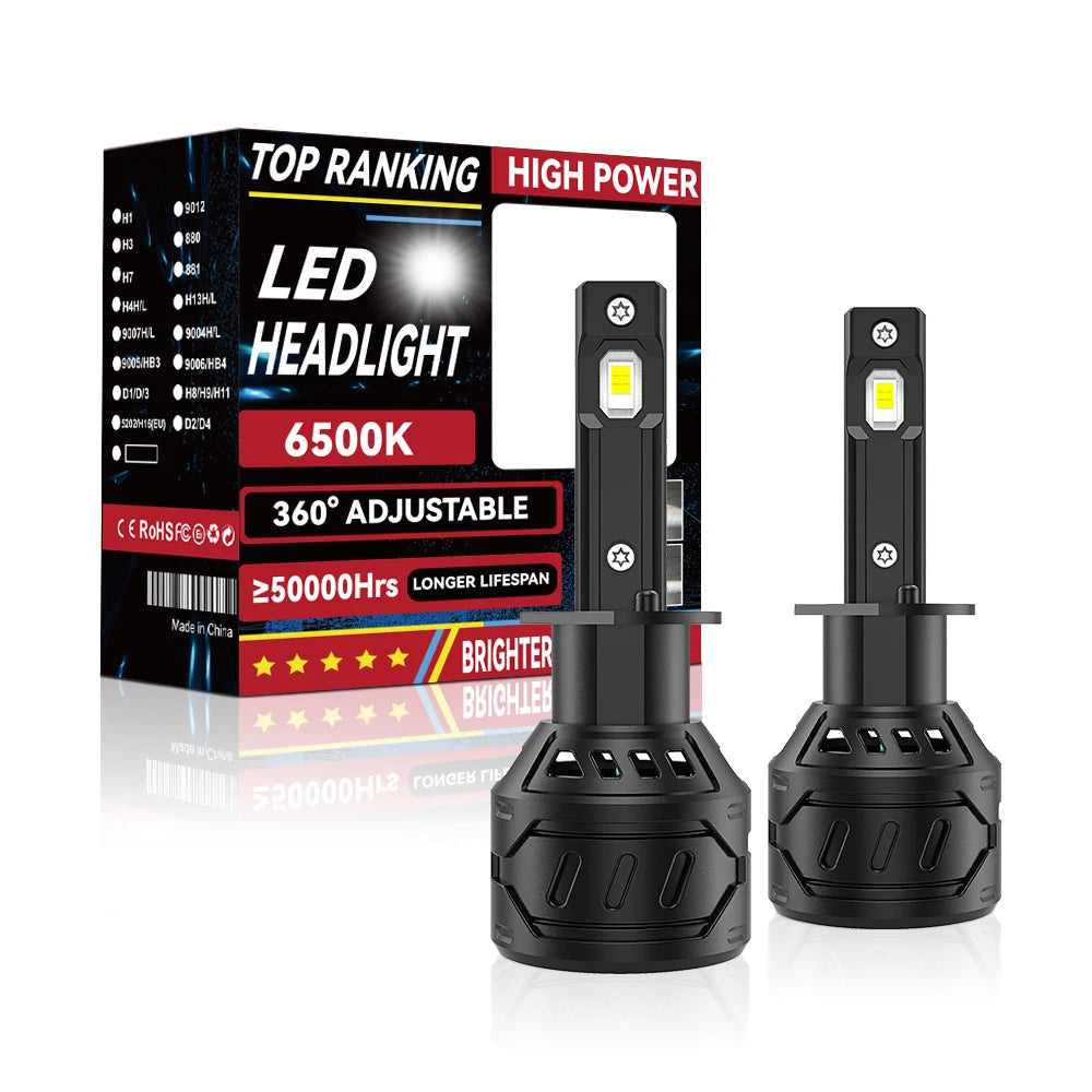 Xenplus Factory Wholesale E5S LED Car Headlights 60W 16000LM 6500K White DC9-18V Universal Fit H1/H3/H4/9007 Vehicle