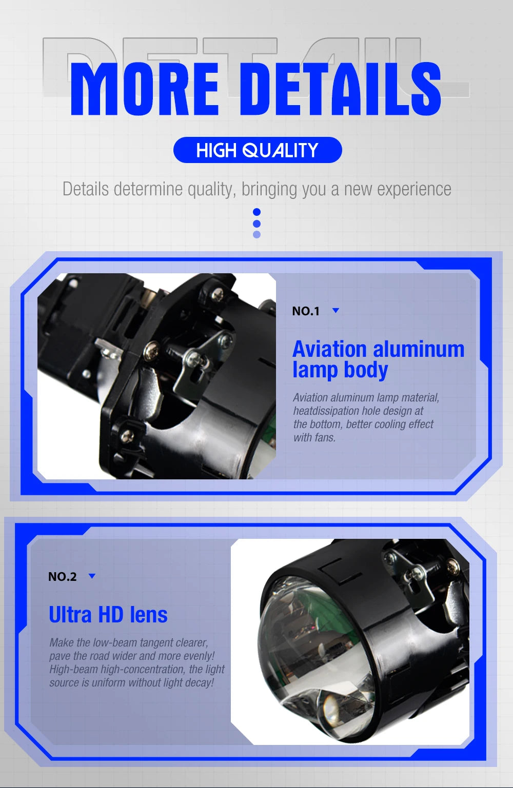 Hot Sales LP33P Super Bright H4 H7 H11 9005 9006 Car Lamp Projector Headlight High With High Low Beam Quality 60W Led Headlights