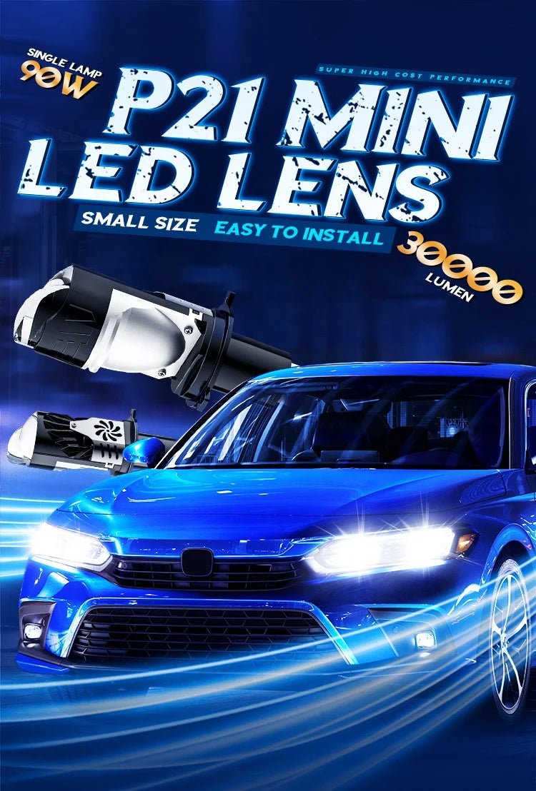 New Arrival 12v 90w Mini Matrix Led Motorbike Light H4 P21 Plug & Play H4 Led Headlight Bulb for Motorcycle Car Led Projector