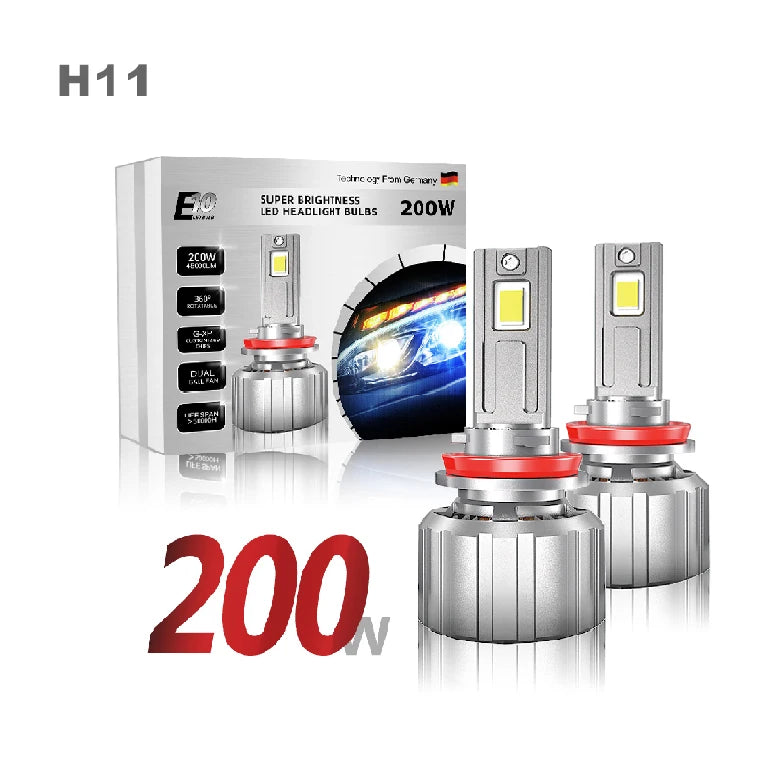 XENPLUS E10 200W 48000LM 6500K Auto H1 H3 H4 H7 H8 H11 H13 9005 9006 Motorcycle Light Fog Light Car Led Headlight Bulbs