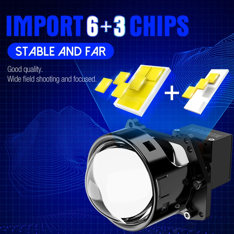 XENPLUS LP37 180W 50000LM 6500K IP68 Waterproof High Power Strobe 3 Inch Led Projector Lens
