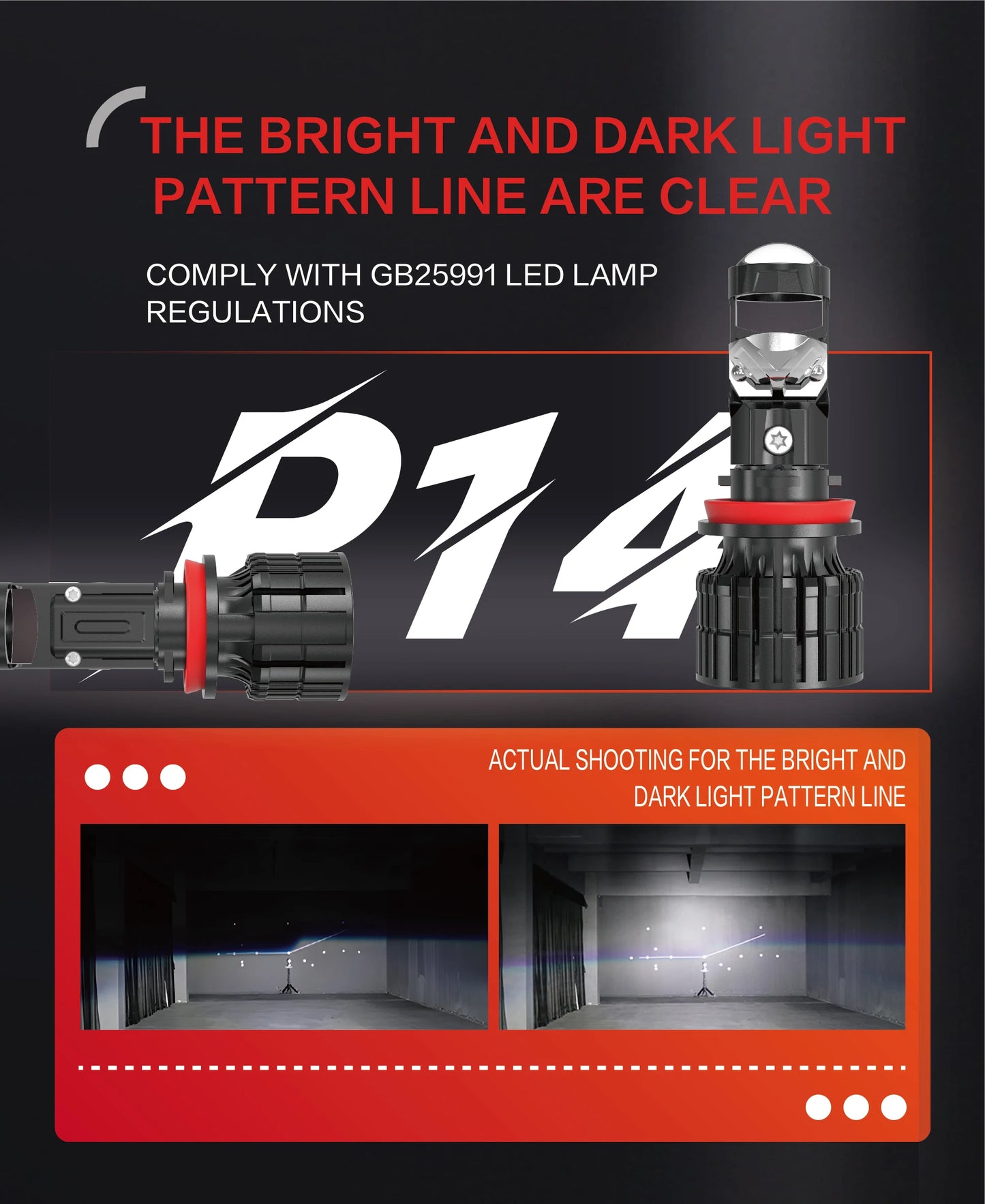 XENPLUS Mini LED Projector P14 110W 25000LM 6500K H4 H7 H8 9005 9006 9012 Super Bright LED Projector Lens