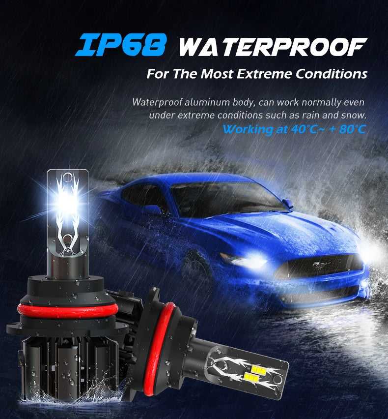 High Quality U12 12V 70W 20000Lm 6500K 3570 CHIP Fog Light Motorcycle Light 9007 Dual Beam Led Car Headlights Headlamp