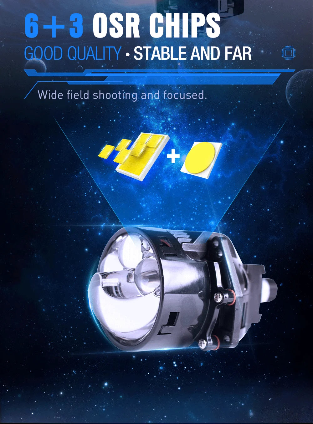 Xenplus New LP42 Wholesale Lossless Installation 3 Inch 12v 6000k 13000lm Bi Led Projector Lens 3.0 Car Projector Headlight