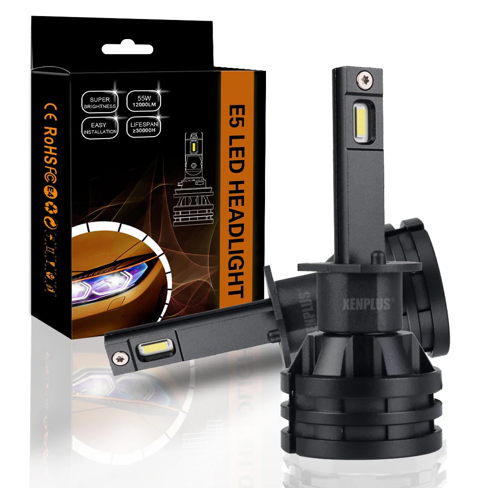 Xenplus Factory Wholesale High Power 60W 12V 16000Lumen Auto Bulb E5 H4 H7 H11 H13 9004 9005 9006 9012 Car Led Headlight