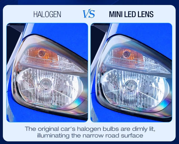 XENPLUS Super Bright P17 H4 130W LED Headlights 40000LM 6500K White IP68 Waterproof Car Projector Kit with Mini Lens