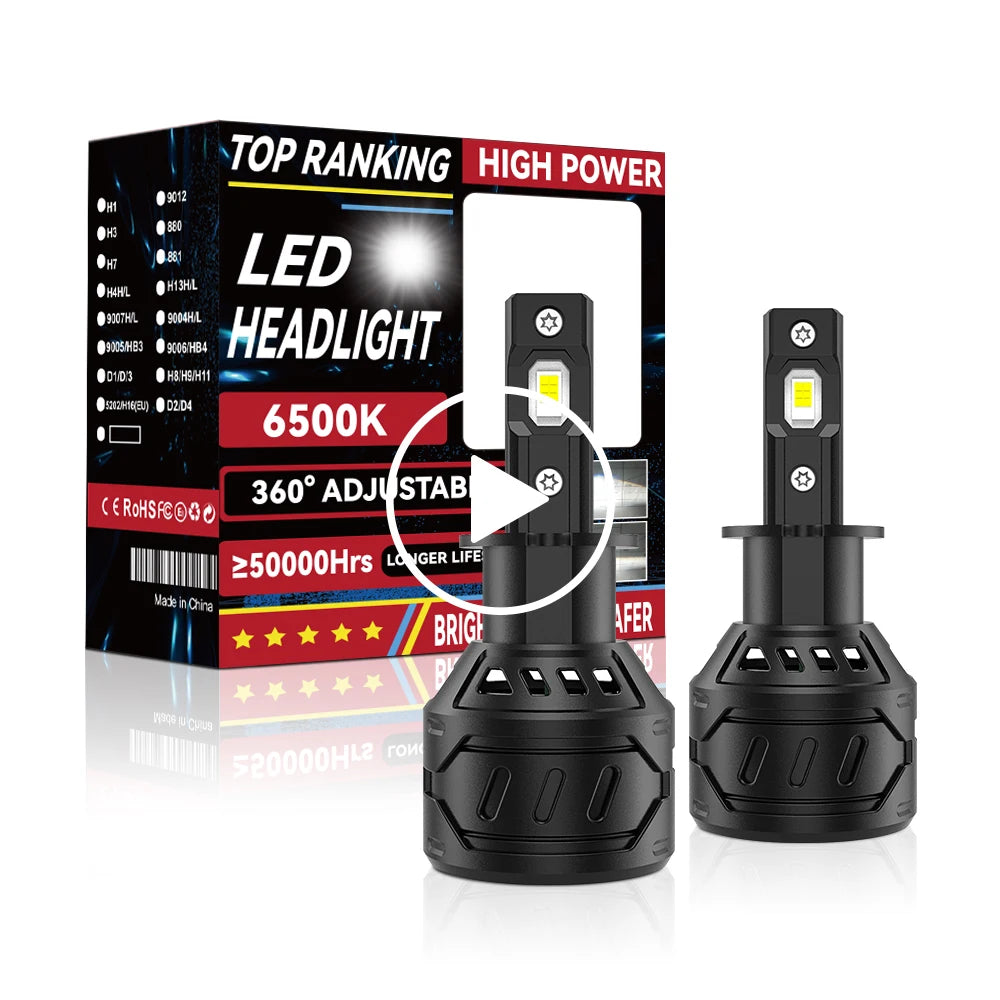 Xenplus Factory Wholesale E5S LED Car Headlights 60W 16000LM 6500K White DC9-18V Universal Fit H1/H3/H4/9007 Vehicle