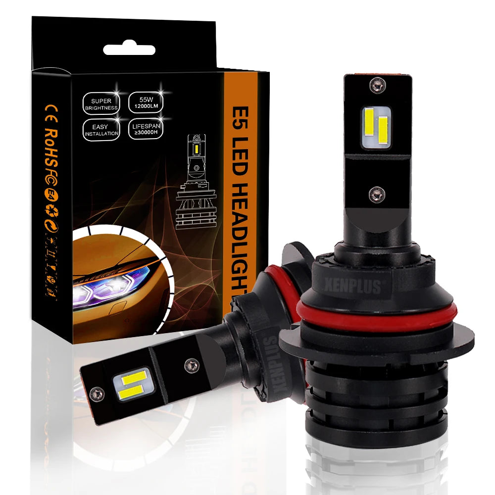 Xenplus Factory Wholesale High Power 60W 12V 16000Lumen Auto Bulb E5 H4 H7 H11 H13 9004 9005 9006 9012 Car Led Headlight