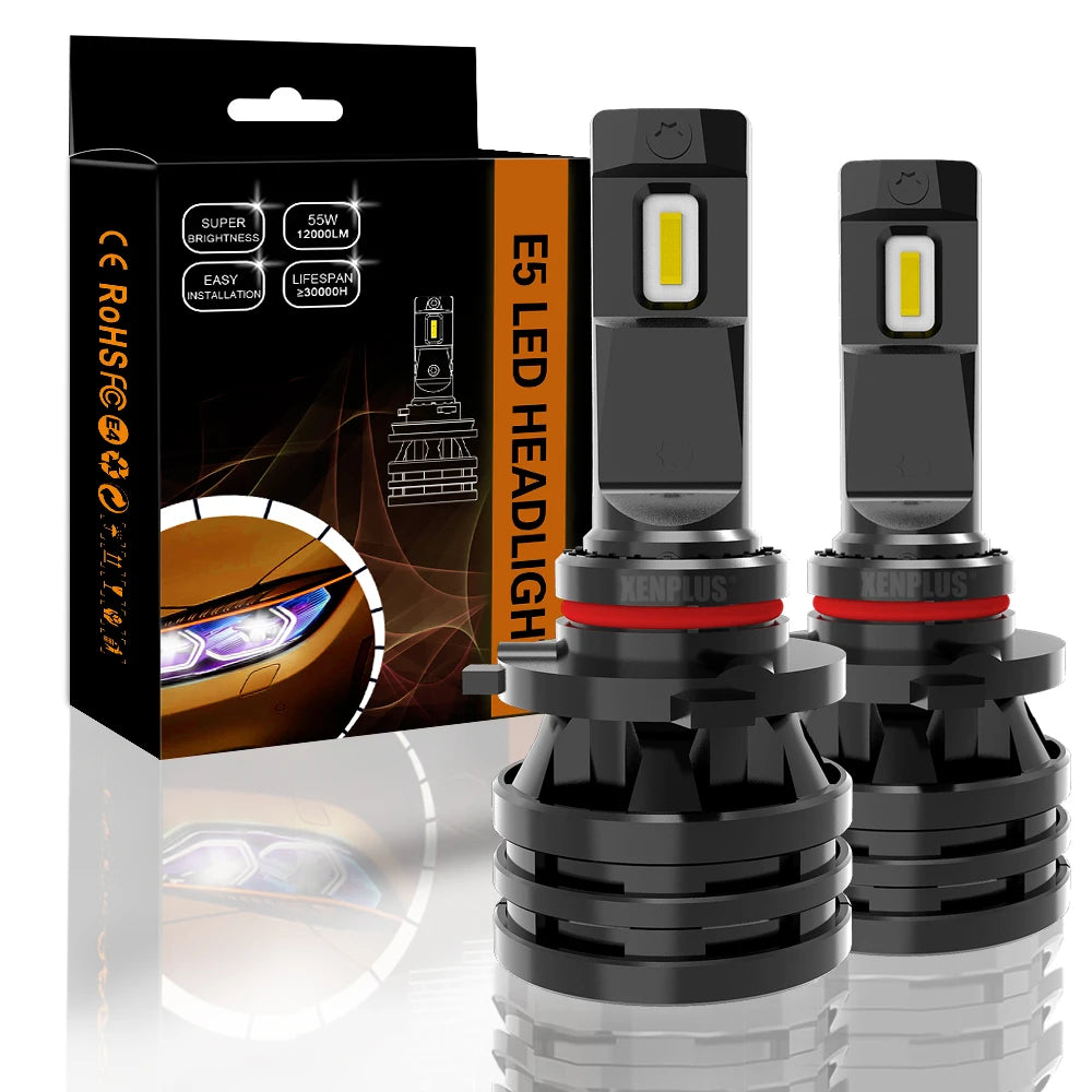 Xenplus Factory Wholesale High Power 60W 12V 16000Lumen Auto Bulb E5 H4 H7 H11 H13 9004 9005 9006 9012 Car Led Headlight