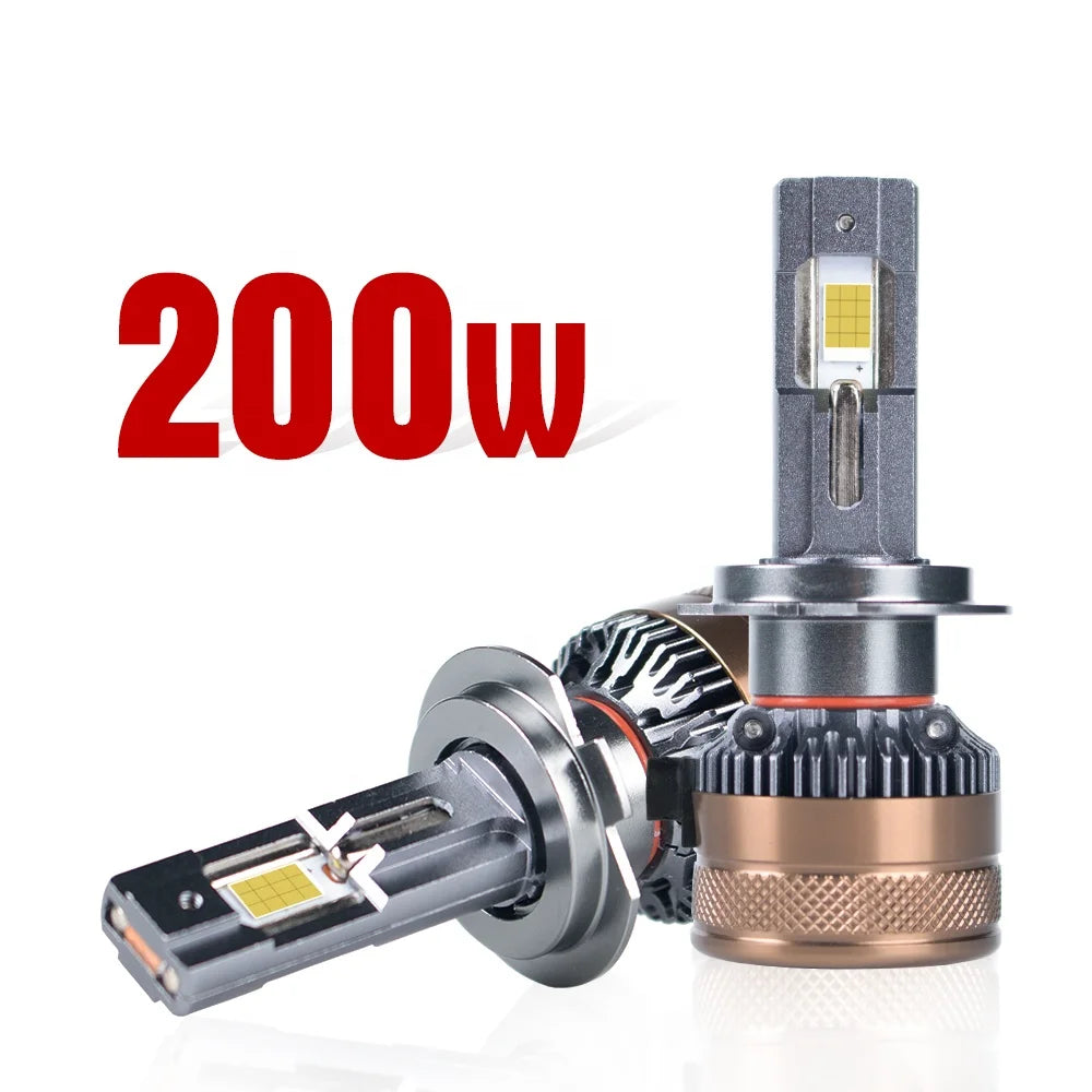 New Design High Power F100 PLUS 200w 50000lm Car H4 Led Headlight H7 Headlight H11 Car Led Headlight Bulb Auto Lighting Systems